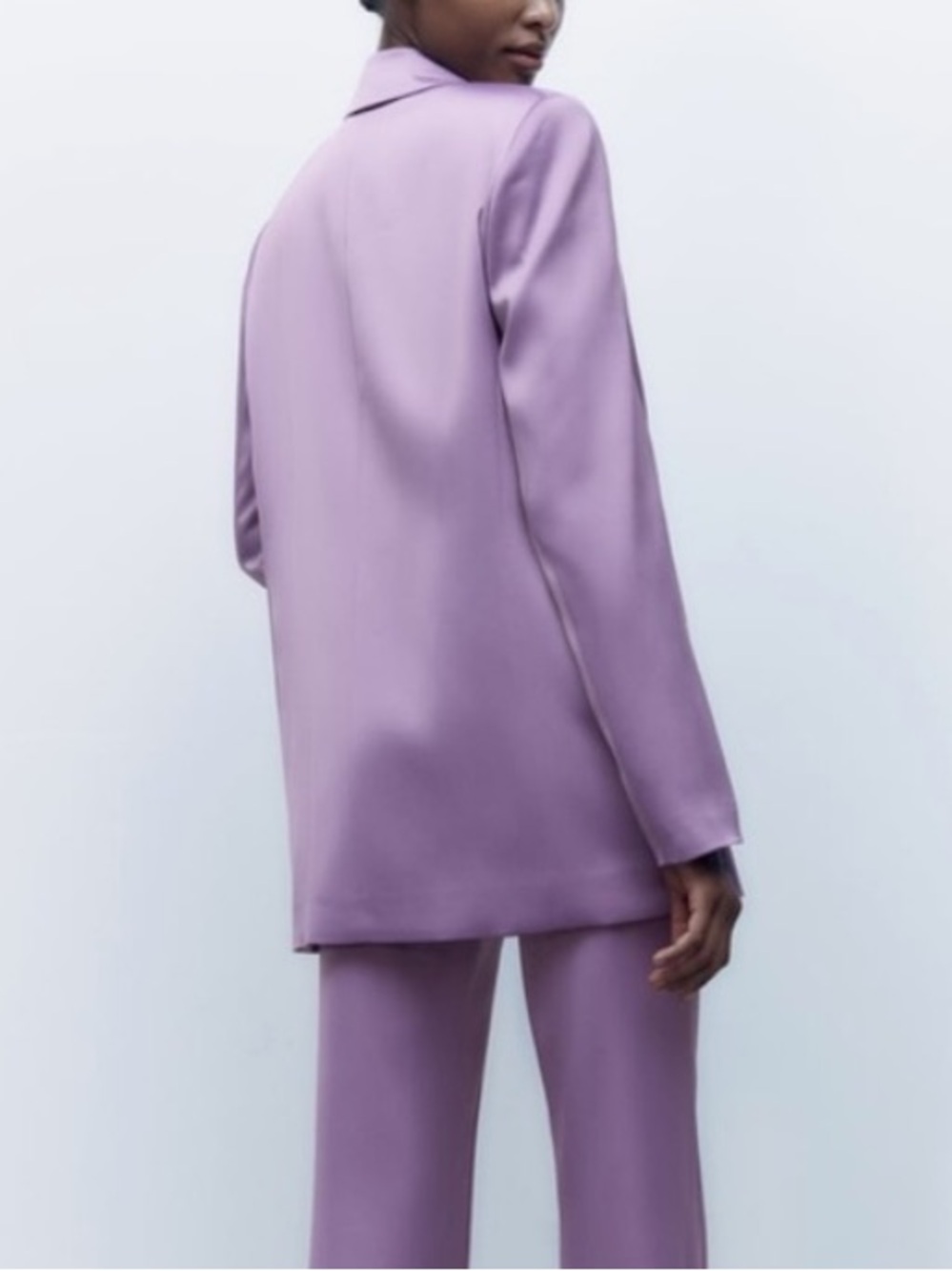 Zara Purple Satin Effect Blazer SZ M EUC - Picture 3 of 7